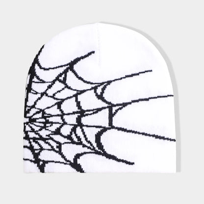 Unisex Spider Web Hip Hop Knit Beanie Men's Y2K Stretch Warm Hat Women's Fashion Cap Out door Sun Protection