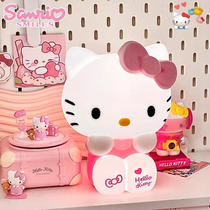 Kawaii Sanrio Hello Kitty Pat Night Light Girls Bedroom Bedlight Anime Hellokitty Night Lamp Desktop Decor Ornaments Girls Gift